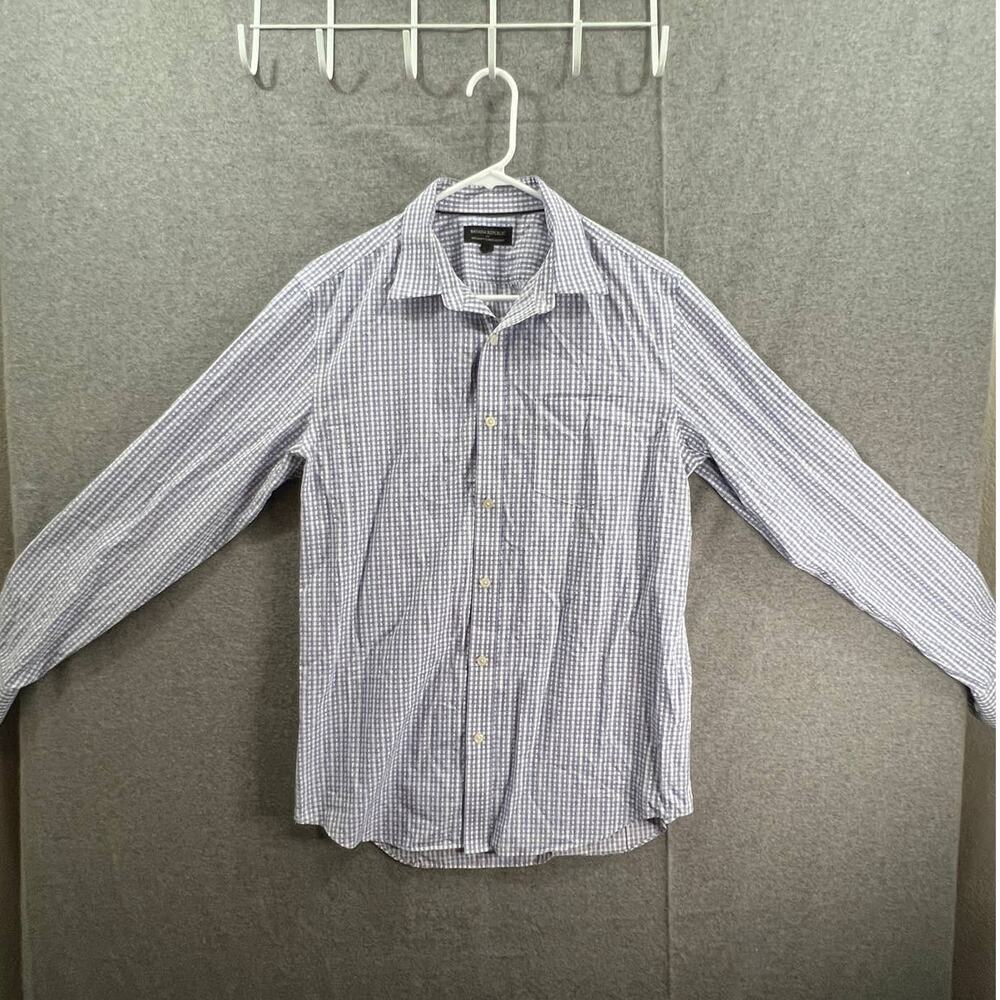 Banana Republic Botton Up Shirt Adult Medium Blue Long Sleeve Shirt Mens